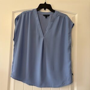 Banana Republic Blue V Neck Blouse Women's Medium